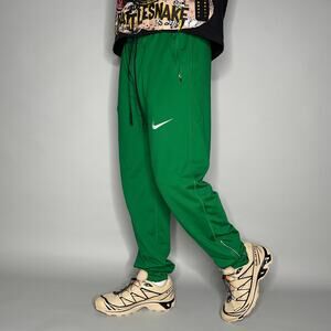 Vintage Y2K Nike Sweatpants Mens M Forest Green White Swoosh Polyester Joggers